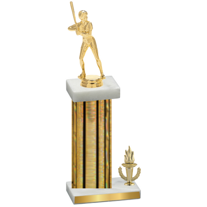 Accented Single Gold Glacier Victory Softball Trophy