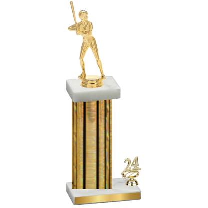 Accented Single Gold Glacier Year Softball Trophy