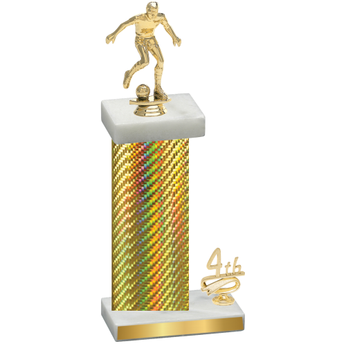 Accented Single Gold Carbon Fiber Fourth Place Soccer Trophy