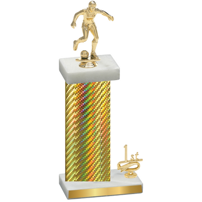 Accented Single Gold Carbon Fiber First Place Soccer Trophy