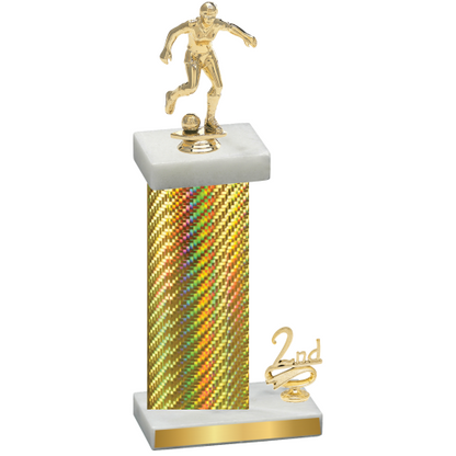 Accented Single Gold Carbon Fiber Second Place Soccer Trophy