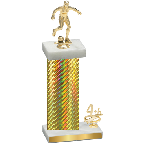 Accented Single Gold Carbon Fiber Fourth Place Soccer Trophy
