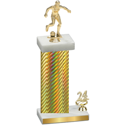 Accented Single Gold Carbon Fiber Year Soccer Trophy