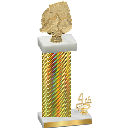 Accented Single Gold Carbon Fiber Fourth Place Soccer Trophy