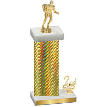 Accented Single Gold Carbon Fiber Second Place Rugby Trophy