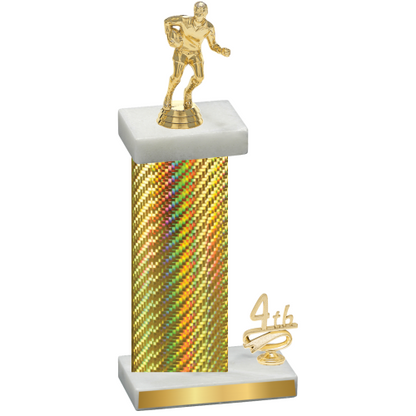 Accented Single Gold Carbon Fiber Fourth Place Rugby Trophy
