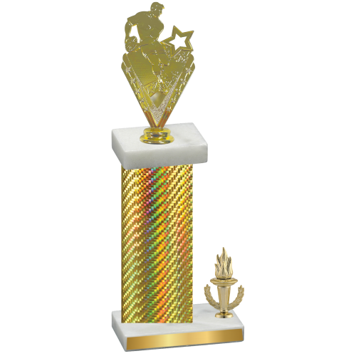 Accented Single Gold Carbon Fiber Victory Rugby Trophy