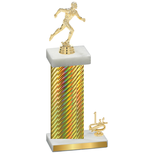 Accented Single Gold Carbon Fiber First Place Running Trophy