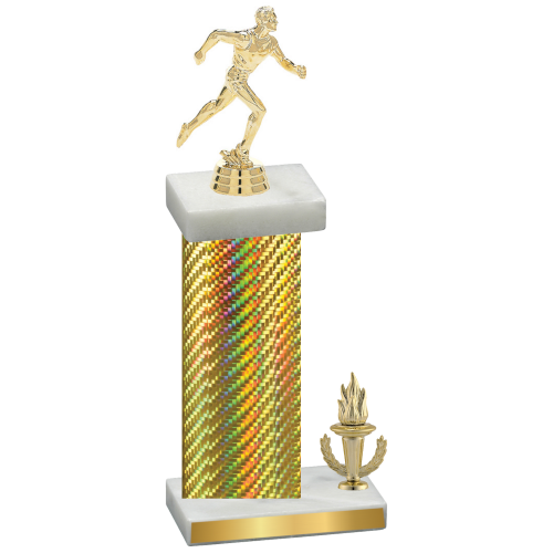 Accented Single Gold Carbon Fiber Victory Running Trophy