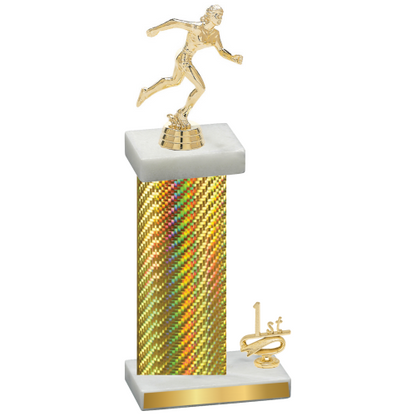 Accented Single Gold Carbon Fiber First Place Running Trophy