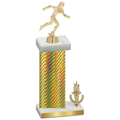 Accented Single Gold Carbon Fiber Victory Running Trophy