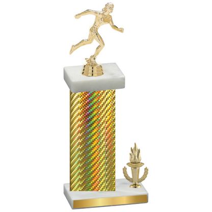 Accented Single Gold Carbon Fiber Victory Running Trophy