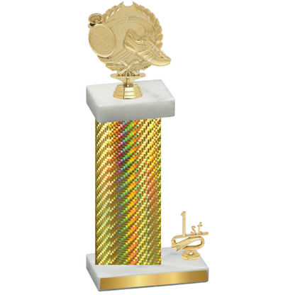 Accented Single Gold Carbon Fiber First Place Running Trophy