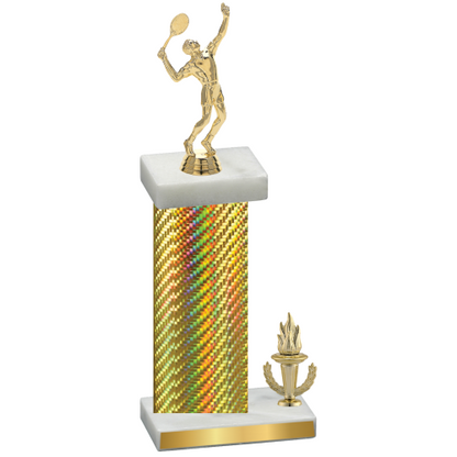 Accented Single Gold Carbon Fiber Victory Tennis Trophy