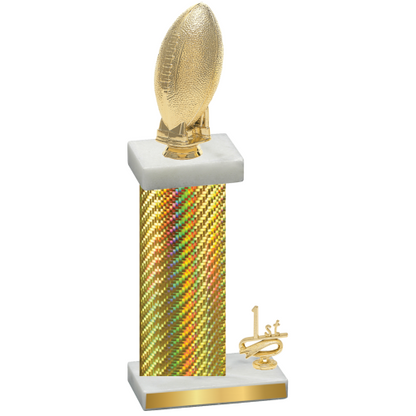 Accented Single Gold Carbon Fiber First Place Football Trophy