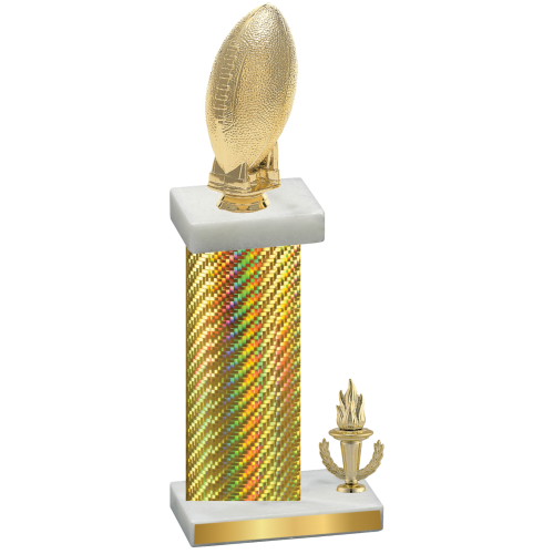 Accented Single Gold Carbon Fiber Victory Football Trophy