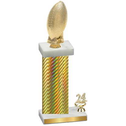 Accented Single Gold Carbon Fiber Year Football Trophy