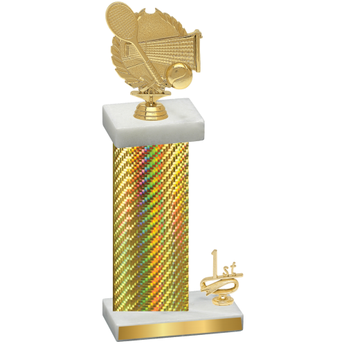 Accented Single Gold Carbon Fiber First Place Tennis Trophy