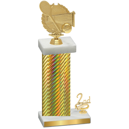 Accented Single Gold Carbon Fiber Second Place Tennis Trophy