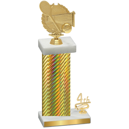 Accented Single Gold Carbon Fiber Fourth Place Tennis Trophy