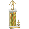 Accented Single Gold Carbon Fiber Victory Wrestling Trophy