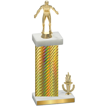 Accented Single Gold Carbon Fiber Victory Wrestling Trophy