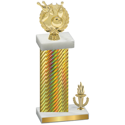 Accented Single Gold Carbon Fiber Victory Bowling Trophy