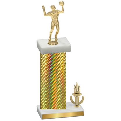 Accented Single Gold Carbon Fiber Victory Volleyball Trophy