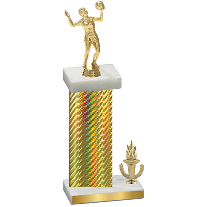 Accented Single Gold Carbon Fiber Victory Volleyball Trophy