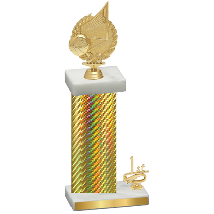 Accented Single Gold Carbon Fiber First Place Volleyball Trophy