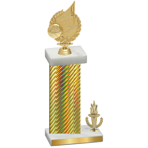 Accented Single Gold Carbon Fiber Victory Volleyball Trophy