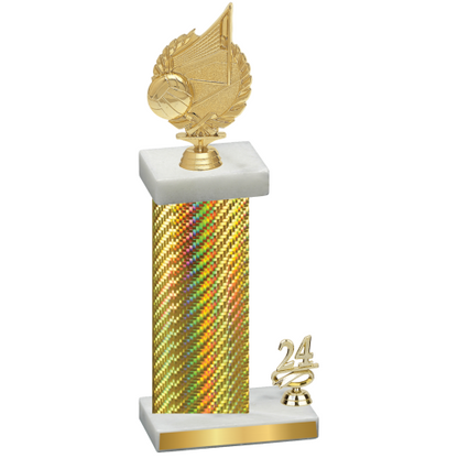 Accented Single Gold Carbon Fiber Year Volleyball Trophy