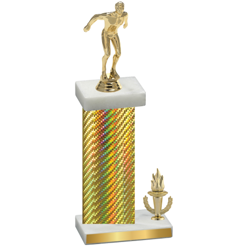 Accented Single Gold Carbon Fiber Victory Swimming Trophy