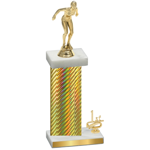 Accented Single Gold Carbon Fiber First Place Tennis Trophy