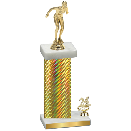 Accented Single Gold Carbon Fiber Year Tennis Trophy