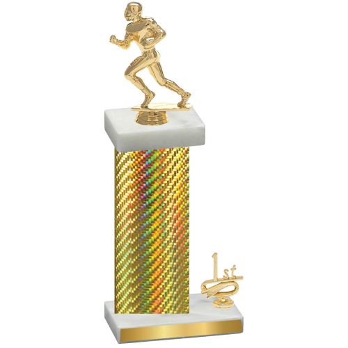 Accented Single Gold Carbon Fiber First Place Football Trophy