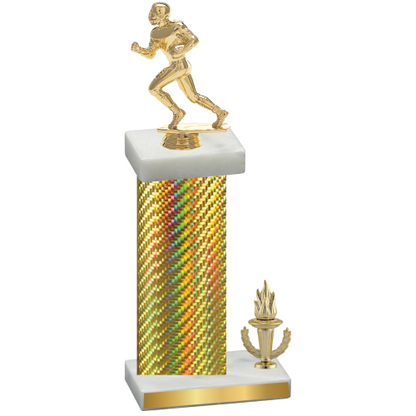 Accented Single Gold Carbon Fiber Victory Football Trophy