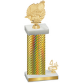 Accented Single Gold Carbon Fiber Fourth Place Swimming Trophy