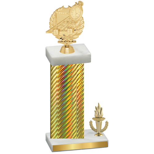 Accented Single Gold Carbon Fiber Victory Swimming Trophy