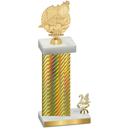 Accented Single Gold Carbon Fiber Year Swimming Trophy