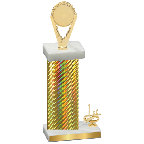 Accented Single Gold Carbon Fiber First Place Insert Trophy