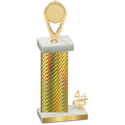 Accented Single Gold Carbon Fiber Fourth Place Insert Trophy
