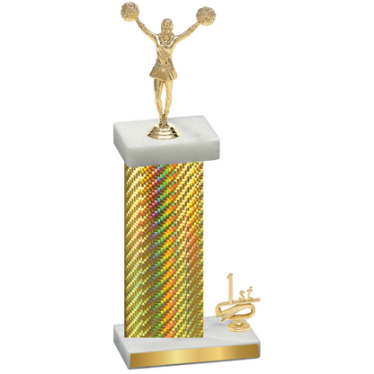 Accented Single Gold Carbon Fiber First Place Cheerleading Trophy