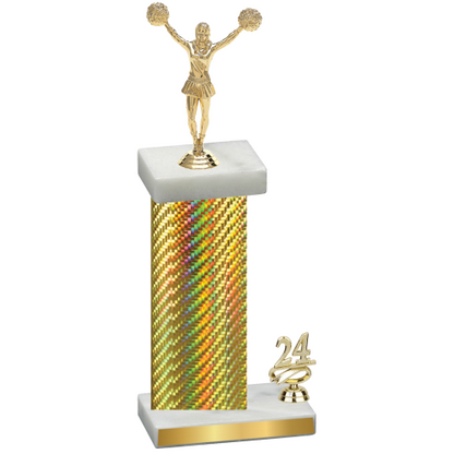 Accented Single Gold Carbon Fiber Year Cheerleading Trophy