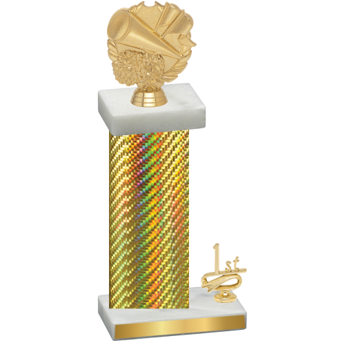 Accented Single Gold Carbon Fiber First Place Cheerleading Trophy