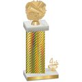 Accented Single Gold Carbon Fiber Fourth Place Cheerleading Trophy