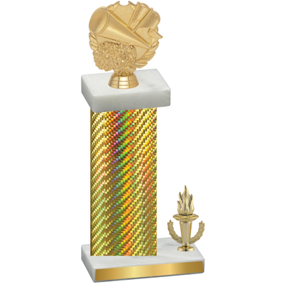 Accented Single Gold Carbon Fiber Victory Cheerleading Trophy