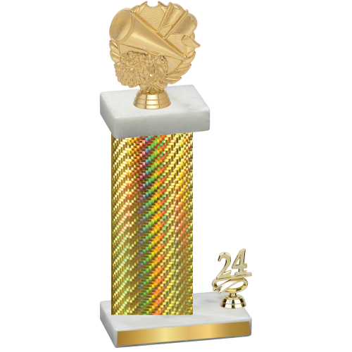 Accented Single Gold Carbon Fiber Year Cheerleading Trophy