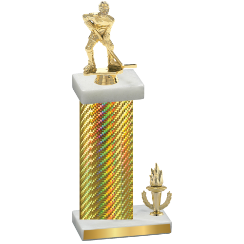 Accented Single Gold Carbon Fiber Victory Hockey Trophy