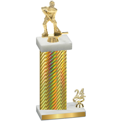 Accented Single Gold Carbon Fiber Year Hockey Trophy